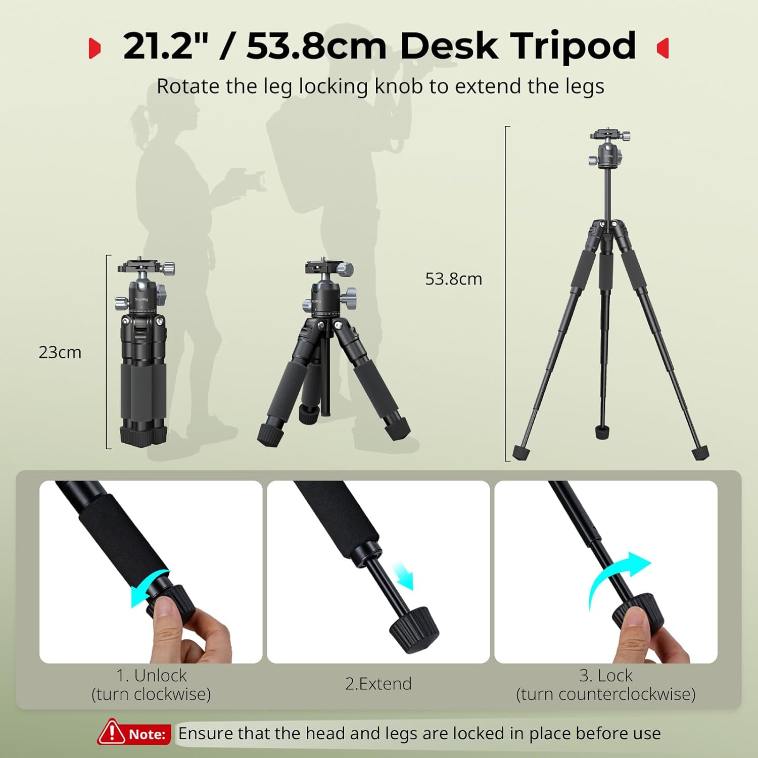 Smallrig VT-20Pro Mini treppiede 21,2"/53,8 cm - immagine 4