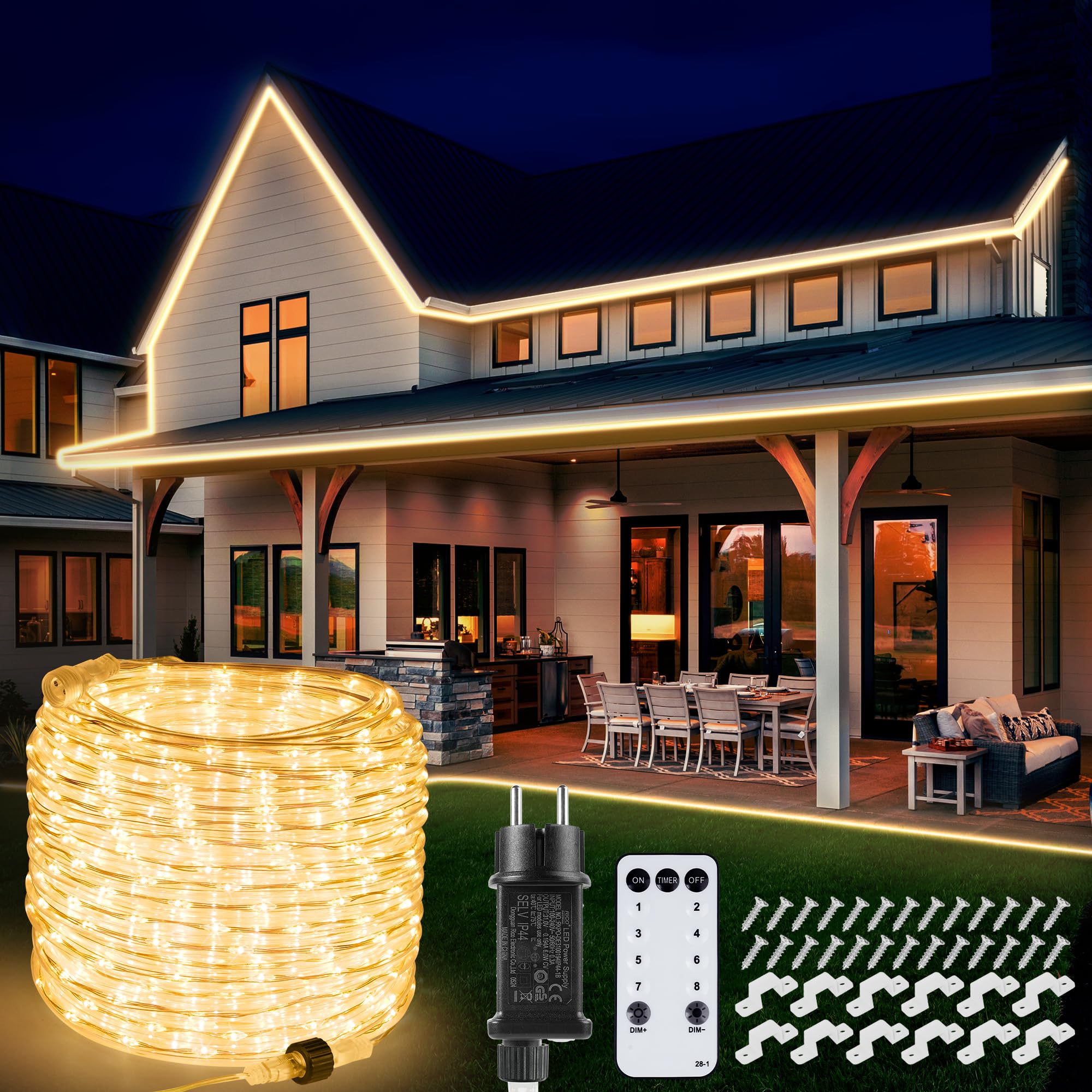 Starryever Tubo Luci LED Esterno 20m 800 LED Bianco Caldo