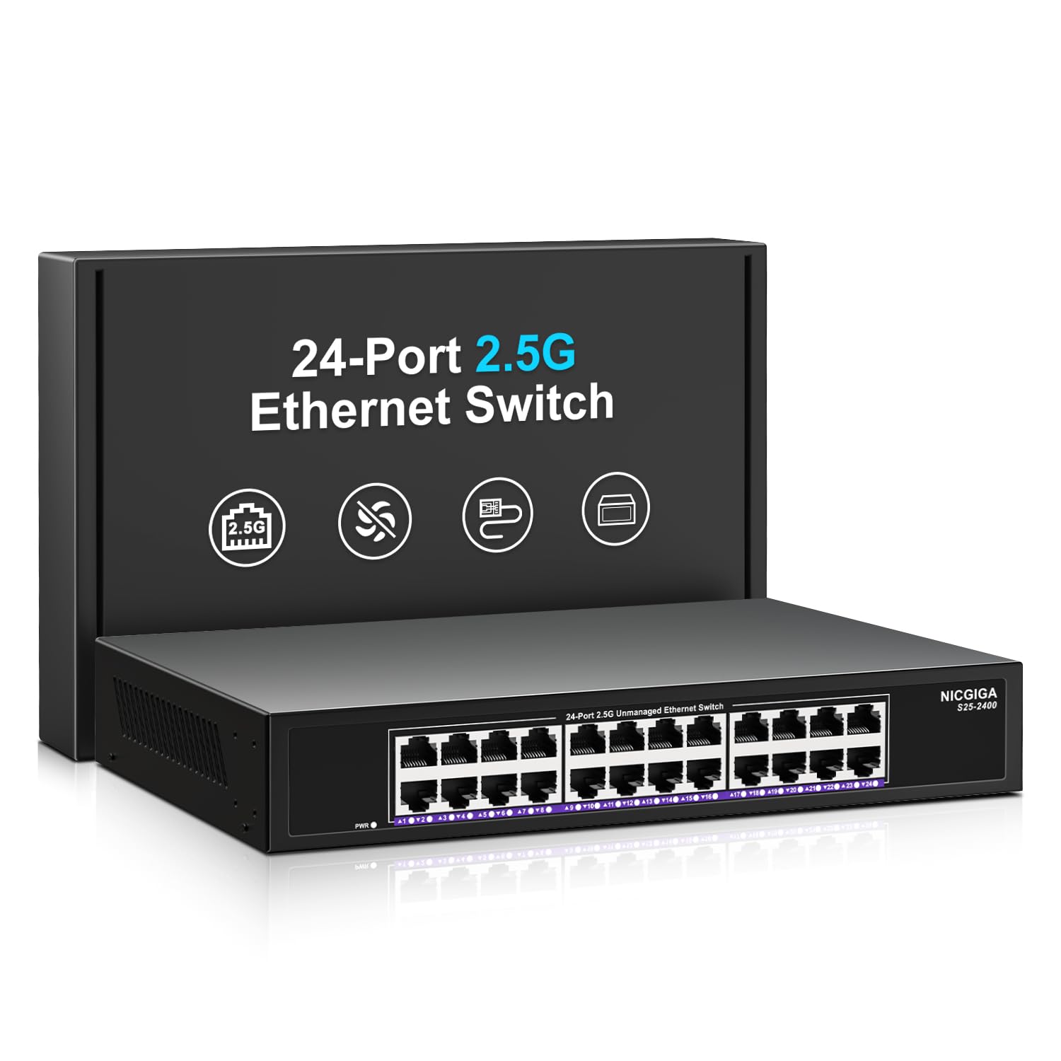 Nicgiga Switch Ethernet 2.5Gb 24 Porte Non Gestito