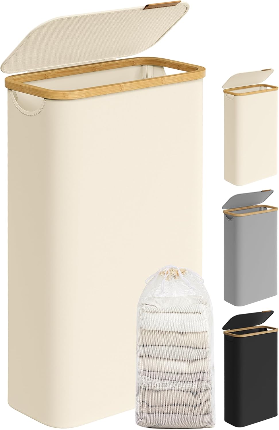 Songmics Cesto Portabiancheria 65L con Coperchio - immagine 1