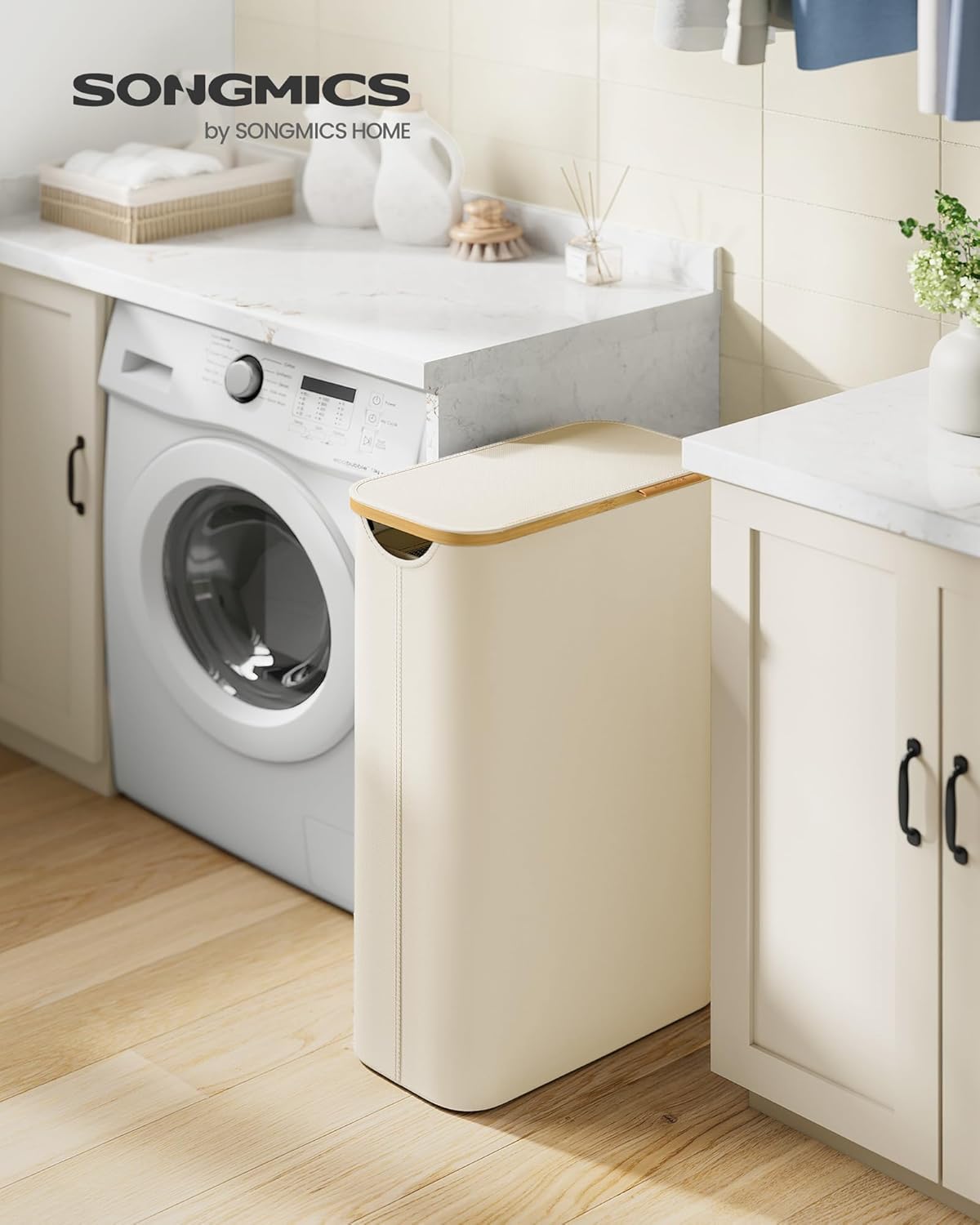 Songmics Cesto Portabiancheria 65L con Coperchio - immagine 2