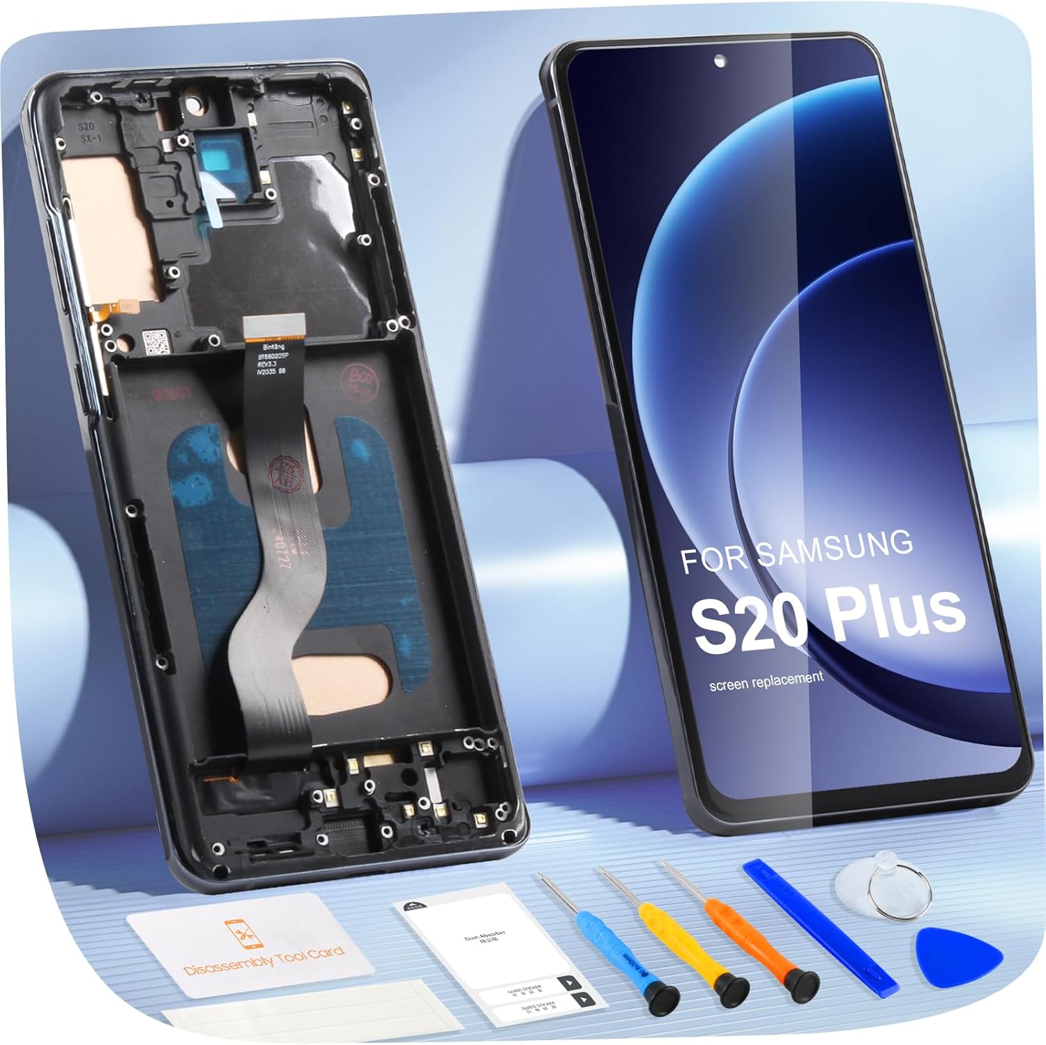 ARSSLY Display LCD per Samsung S20 Plus (nero con telaio) - immagine 1