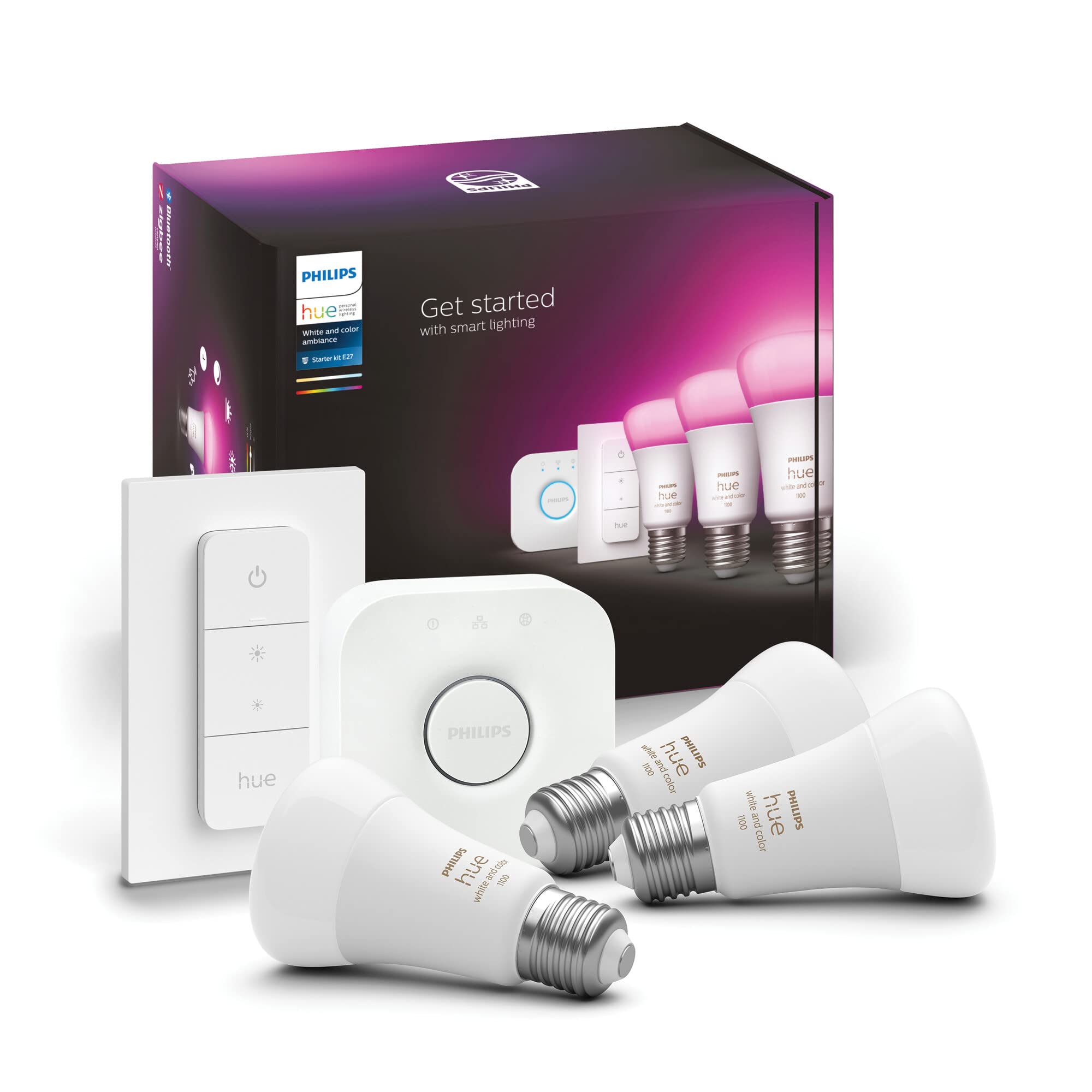 Kit de démarrage 3 ampoules connectées Philips Hue White et Color E27