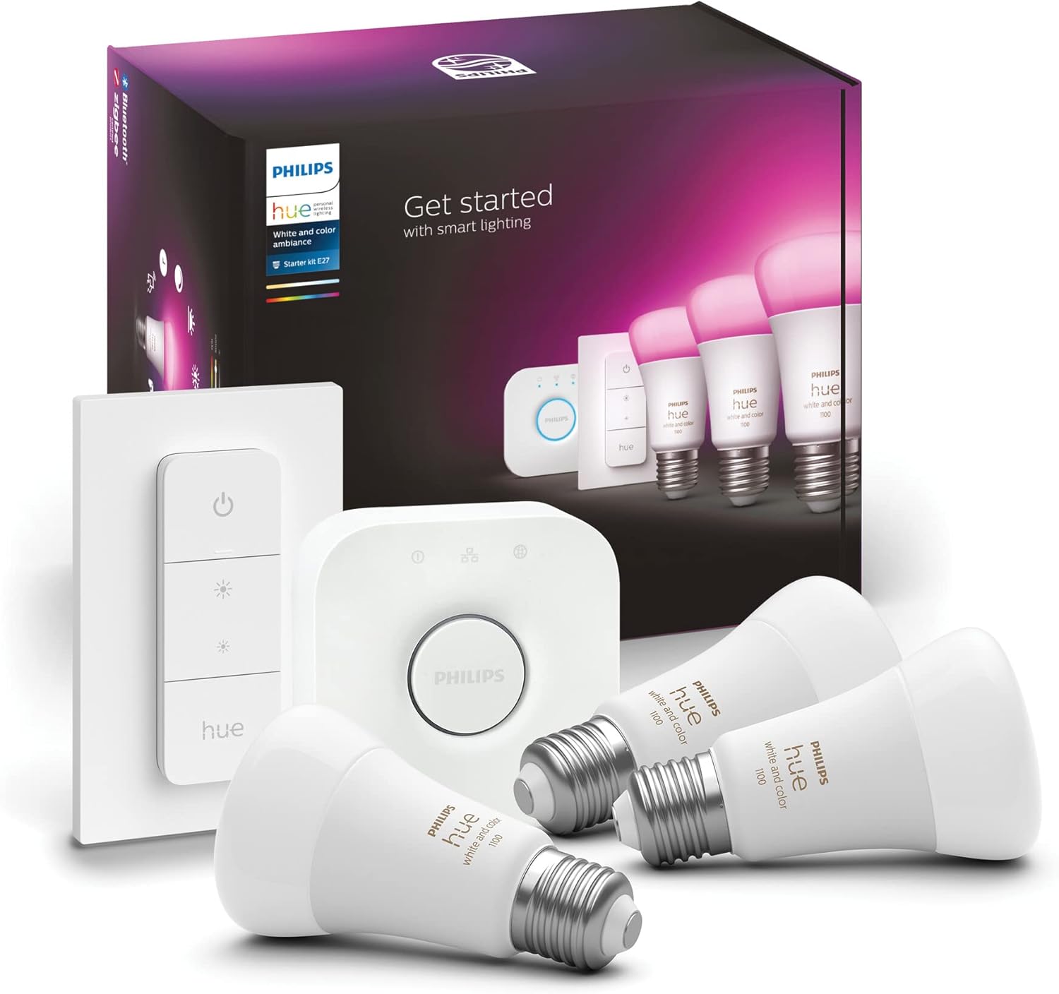 Kit de démarrage 3 ampoules connectées Philips Hue White et Color E27 - immagine 1