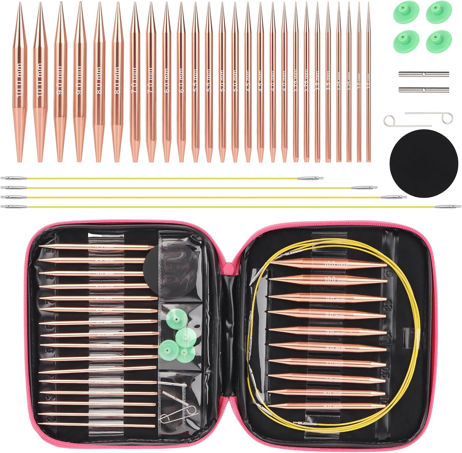 Coopay Set Ferri Circolari Intercambiabili Alluminio - immagine 2