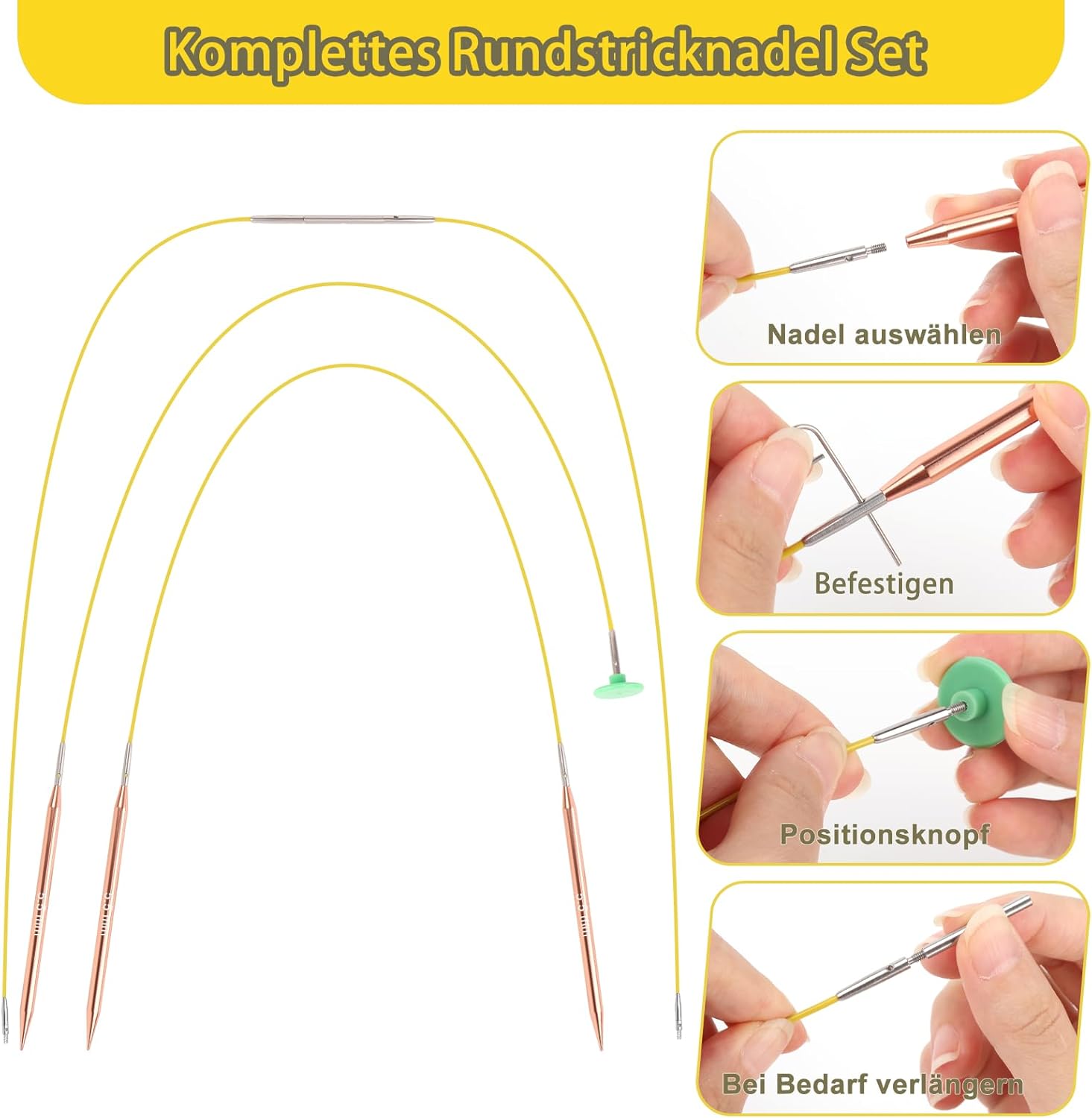 Coopay Set Ferri Circolari Intercambiabili Alluminio - immagine 5