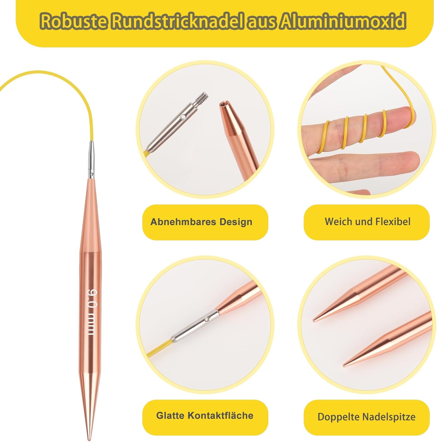 Coopay Set Ferri Circolari Intercambiabili Alluminio - immagine 6