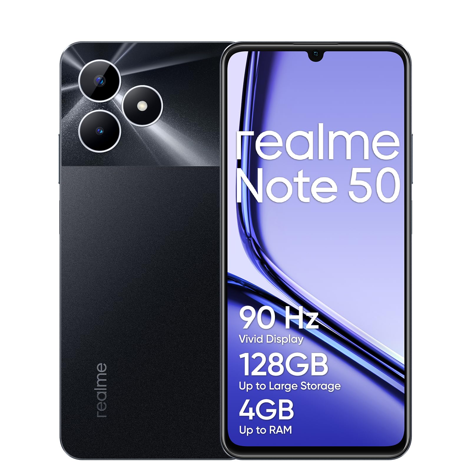 Realme Note 50 Smartphone 4+128GB, Display 90 Hz, Black
