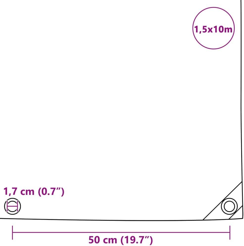 Vidaxl Telone 650 g/m² 1,5x10 m, Verde - immagine 4