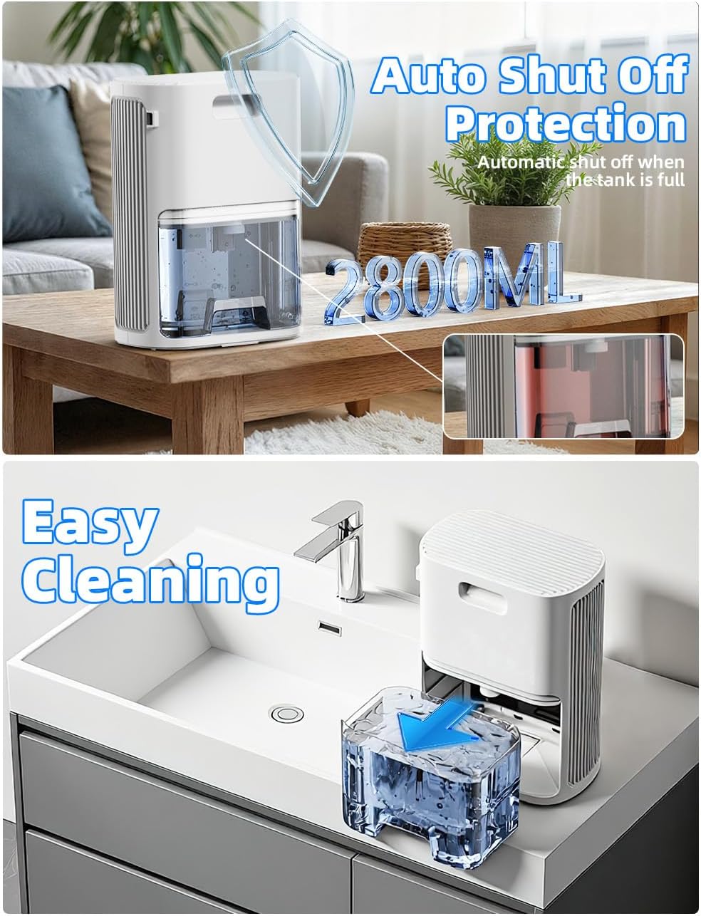 Deumidificatore Casa Muffa 2.8L - Ultra Silenzioso - immagine 6