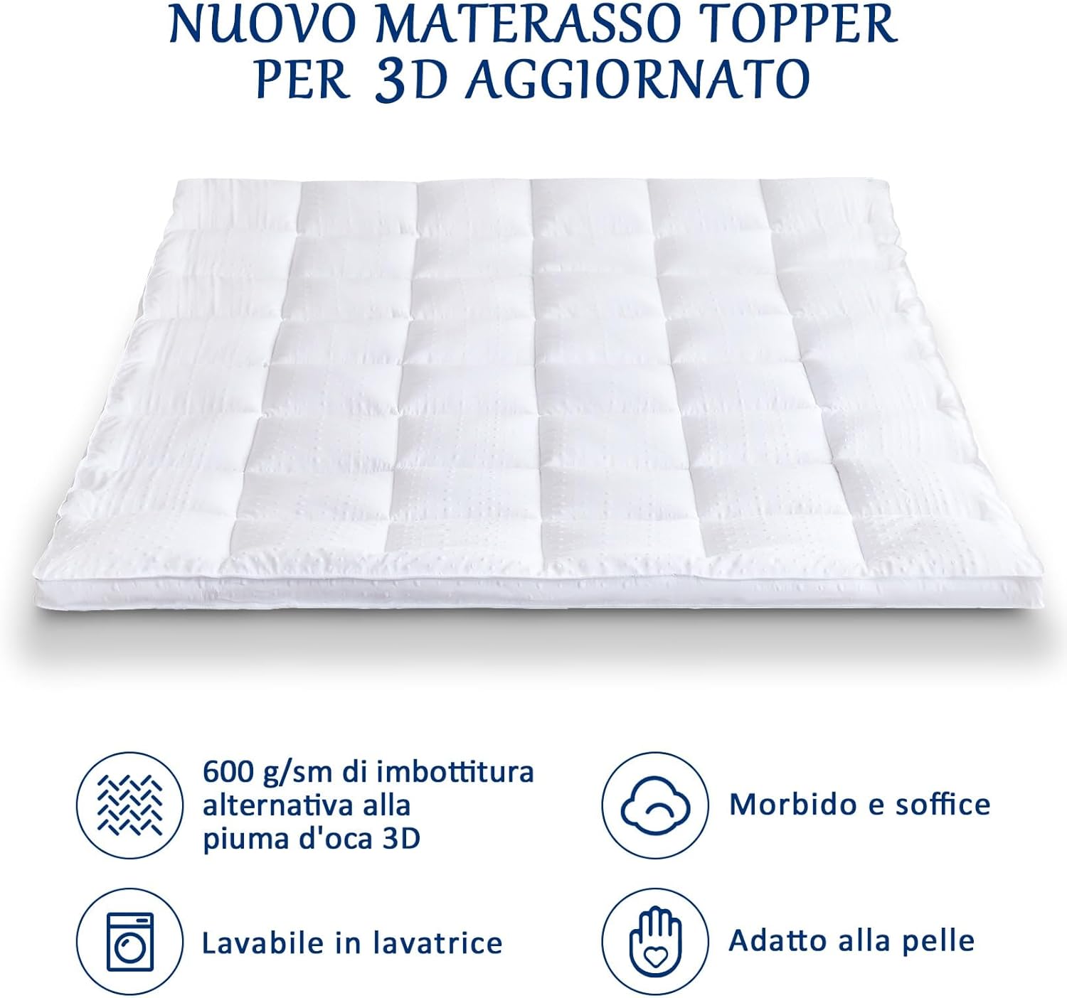Bedecor Topper Materasso 3D 100x200cm - immagine 5