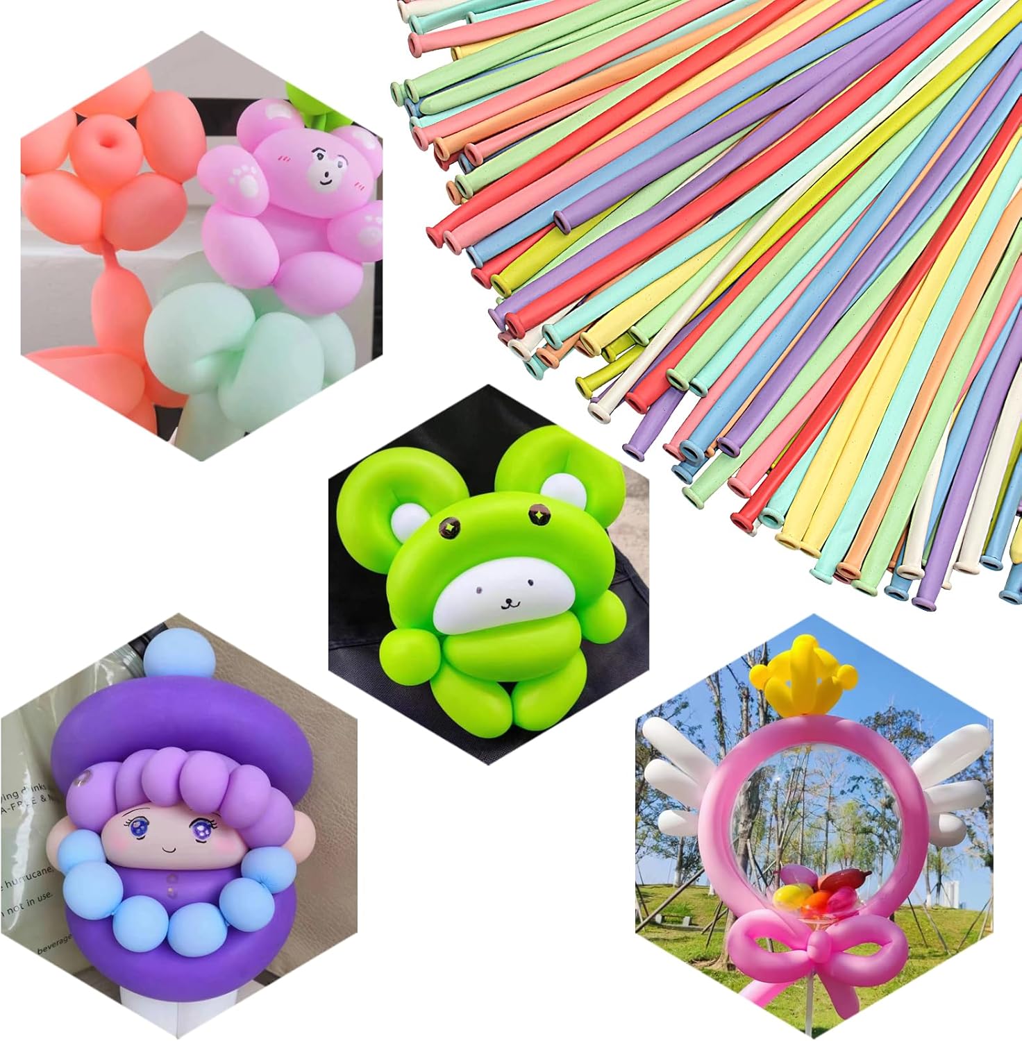 200 Palloncini Modellabili 260Q Colorati - immagine 3