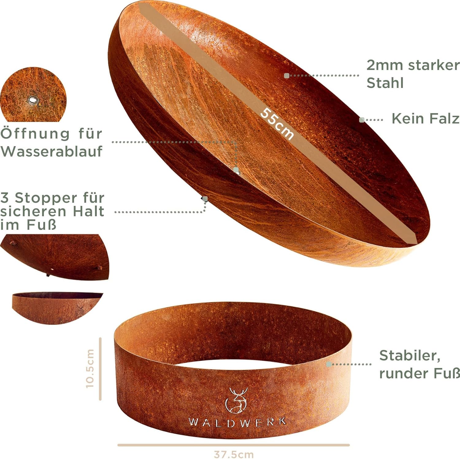 WALDWERK Braciere (metallo, 55) - immagine 6