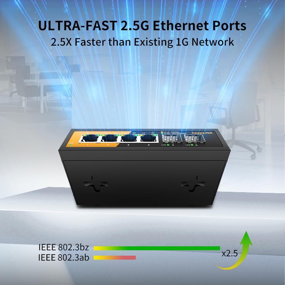 Keeplink Switch 6 Porte 2.5G non gestito - immagine 4