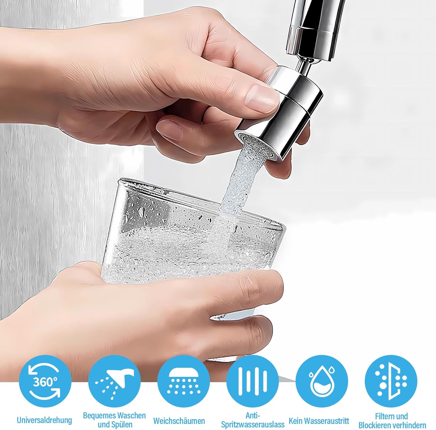 Hatanse Aeratore Rubinetto Ottone 360° Gradi Rotary - immagine 6