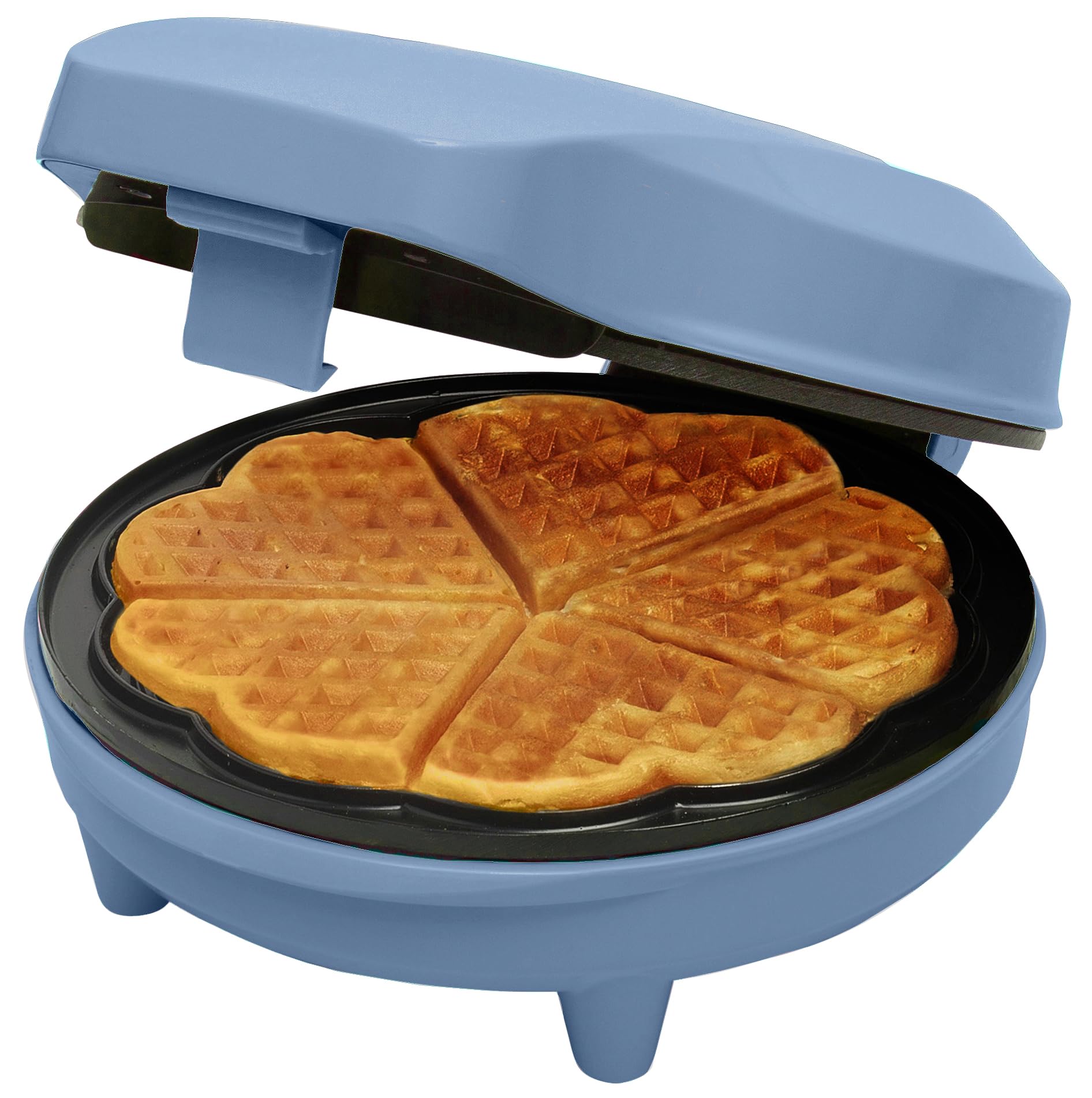 Bestron Waffle Maker a Cuore 700W, Blu
