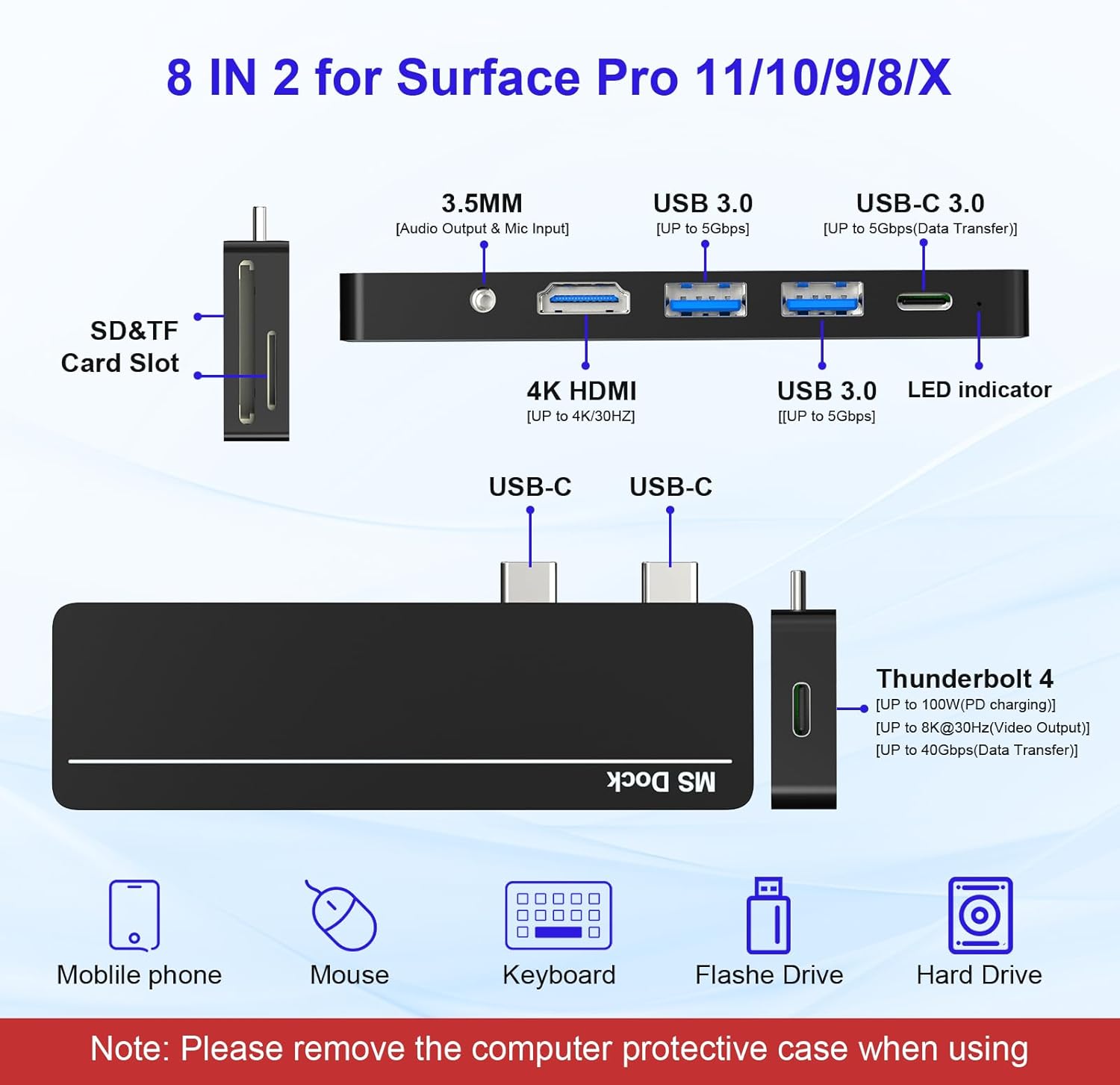 Docking Station per Surface Pro 8/9/10/11/X - immagine 2