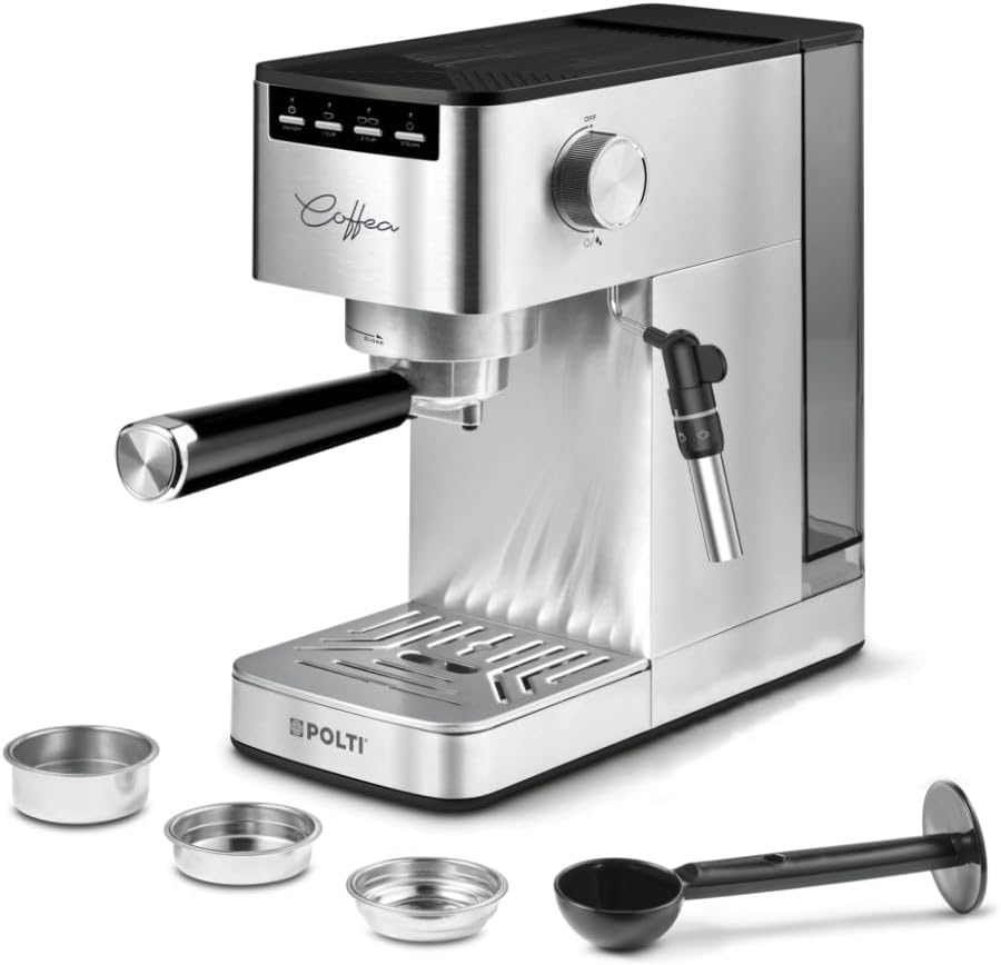 Polti Coffea P10S - Macchina Caffè Espresso e Cappuccino, Argento