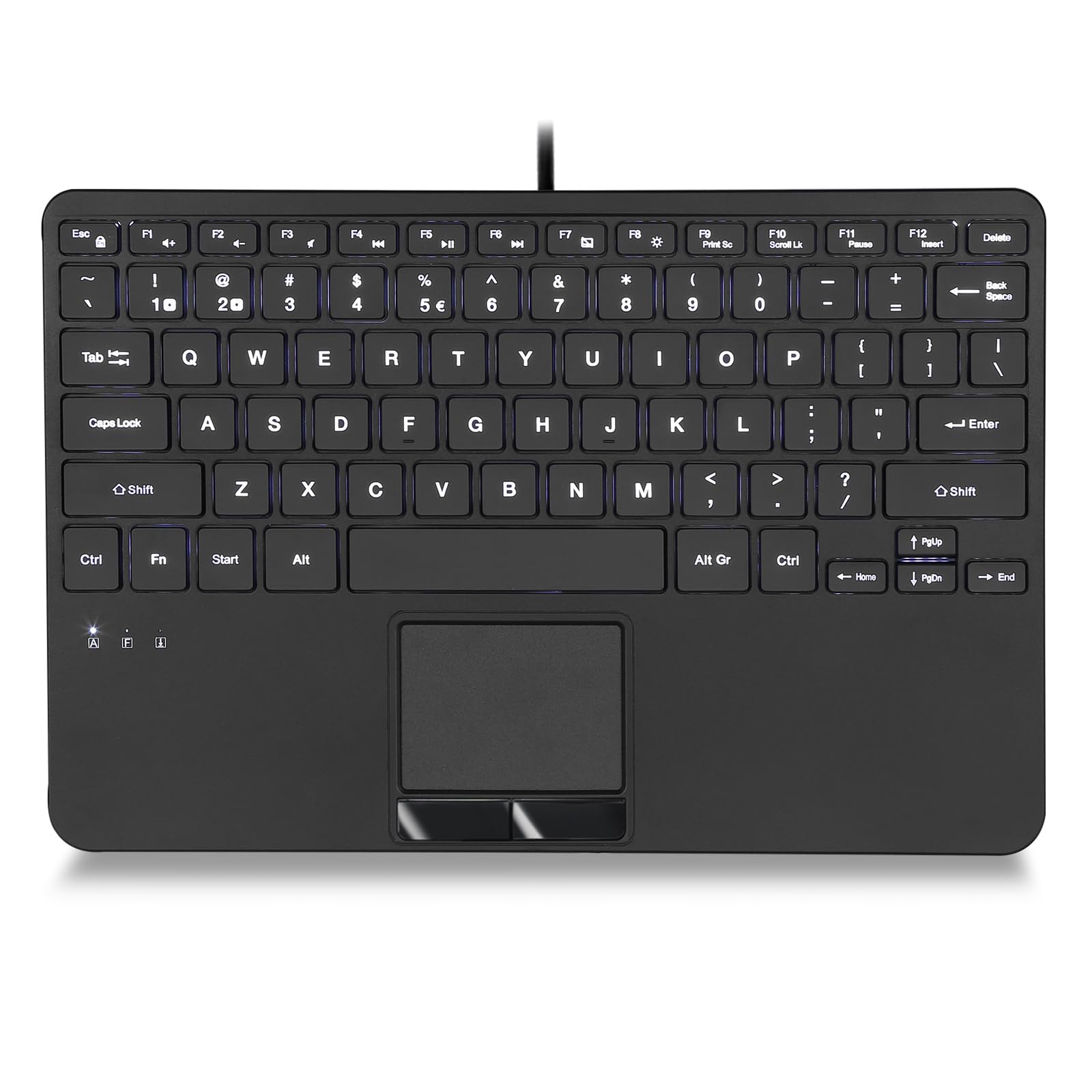 Perixx PERIBOARD-425 US - Mini Tastiera USB Cablata con Touchpad