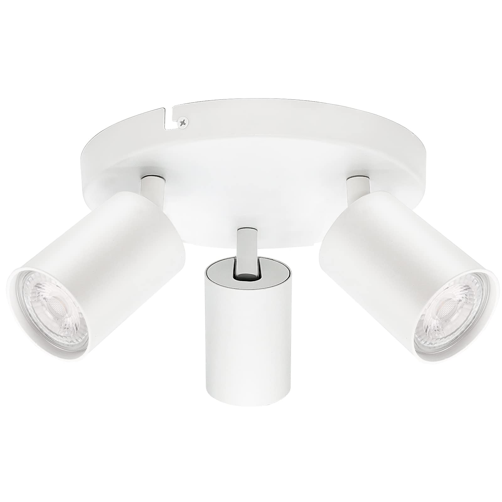 Kyotech Plafoniera 3 Luci Orientabili GU10, Bianco Opaco