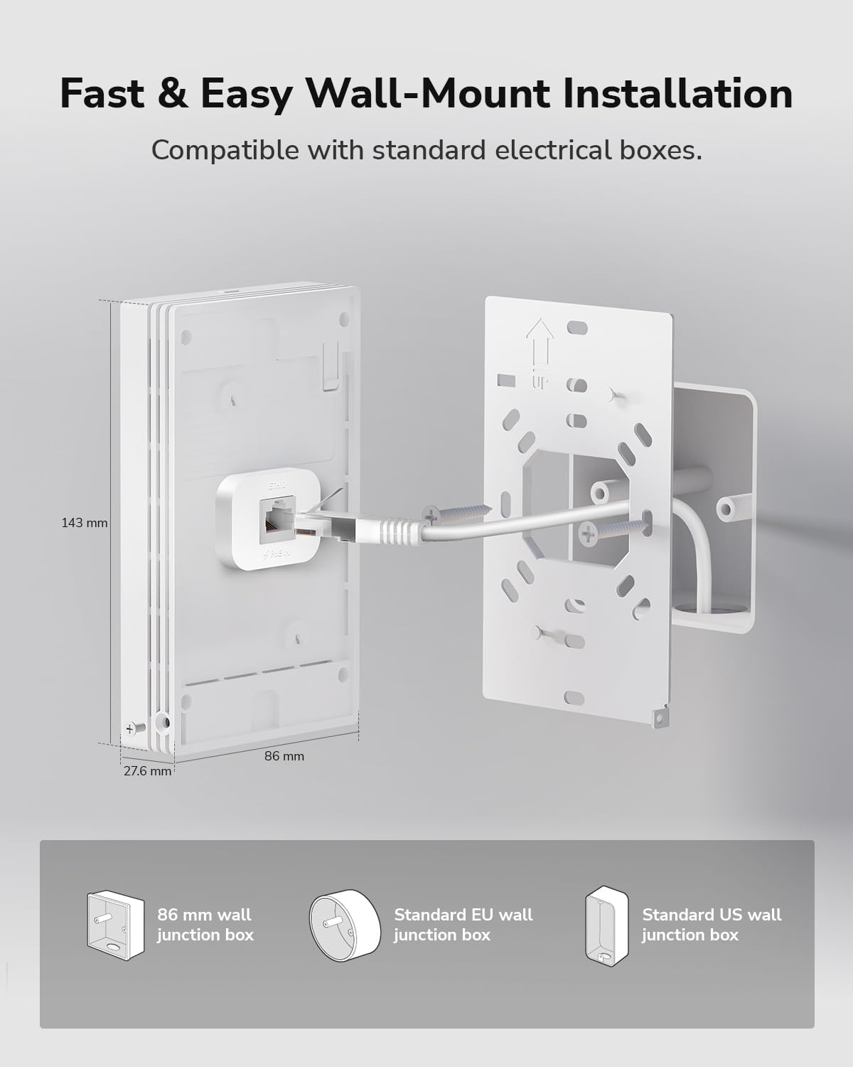 Cudy AP3000 Wall WiFi 6 AX3000 Access Point Gigabit - immagine 6