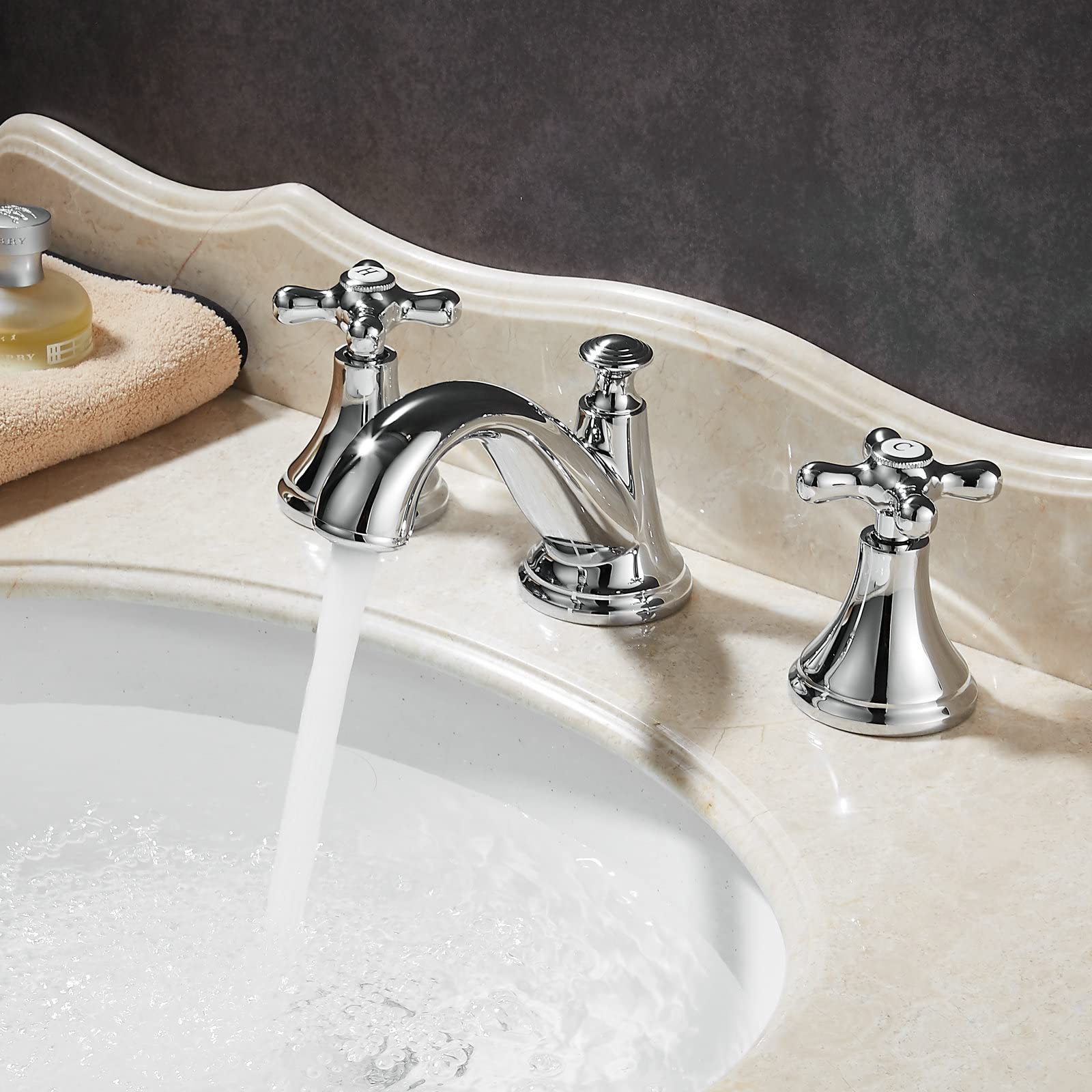 Miscelatore Rubinetto Lavabo Bagno con Due Maniglie