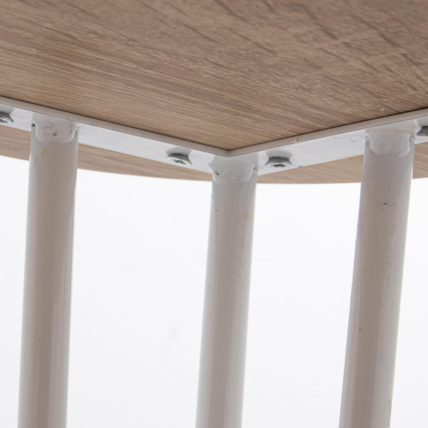 MESA ENTRADA MADERA CL. ROBLE con Gambe Metallo Bianco - immagine 4