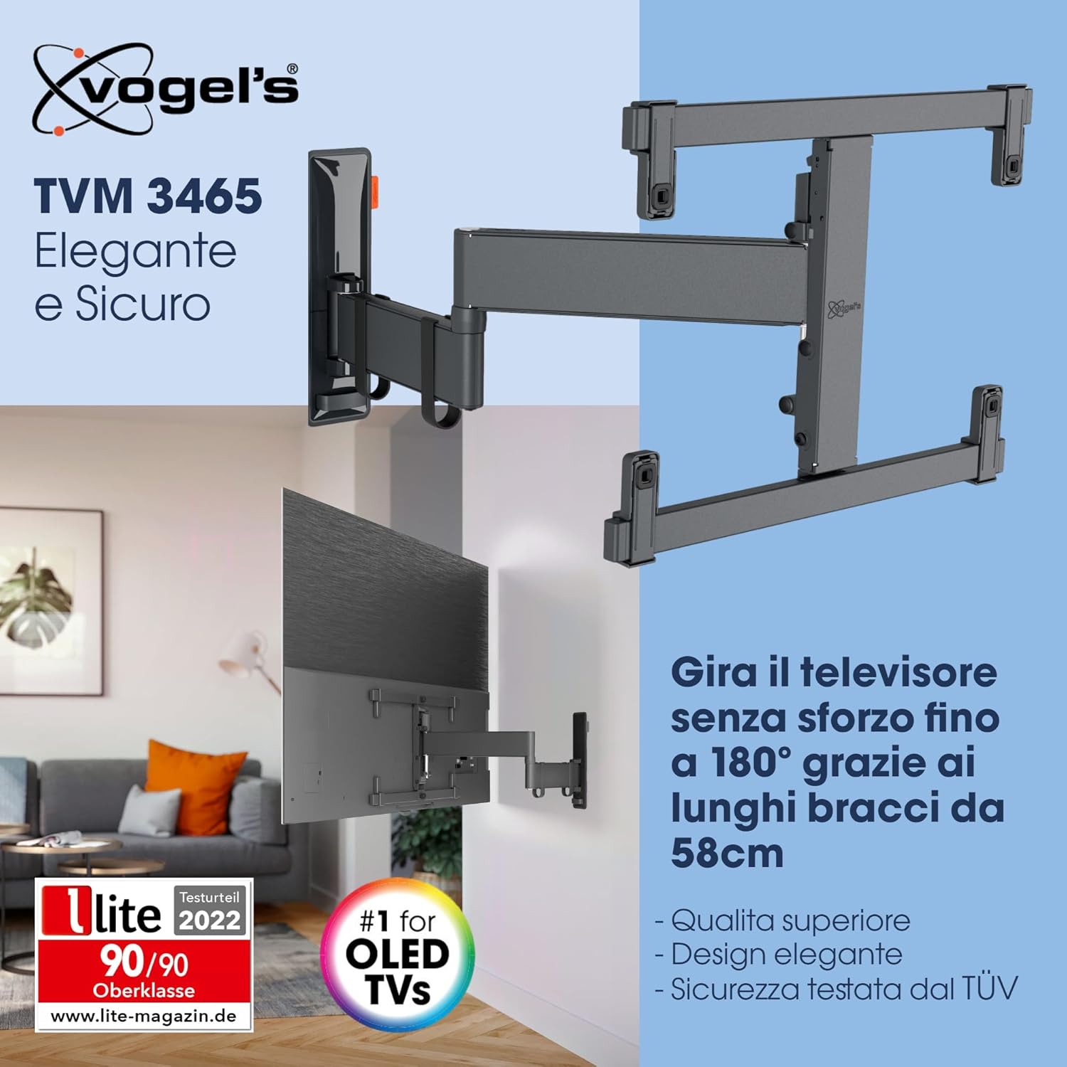 Vogel’s TVM 3465 - Supporto TV OLED Girevole 32-65 pollici - immagine 2