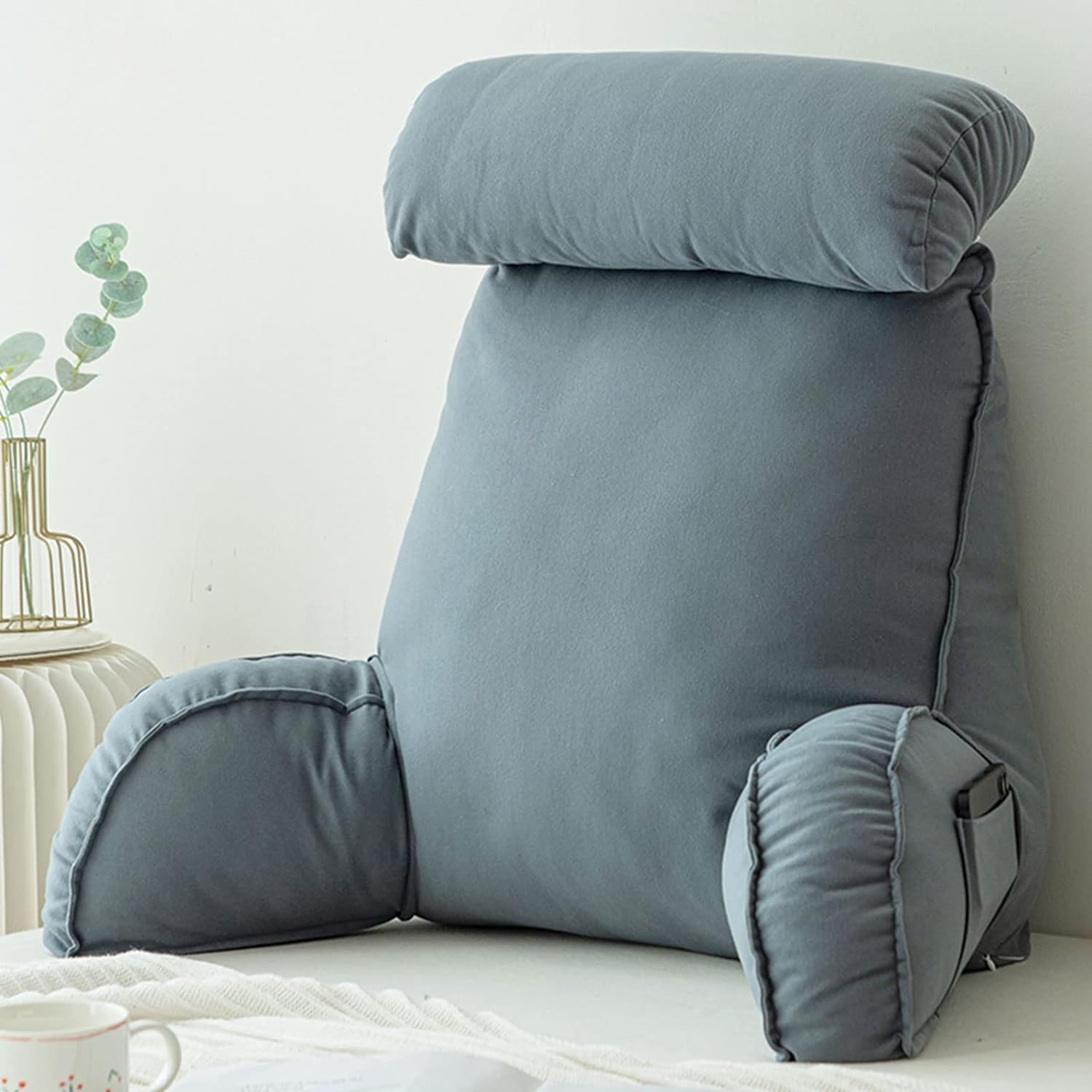 Winara Cuscino da Lettura con Bracciolo, Blue Gray