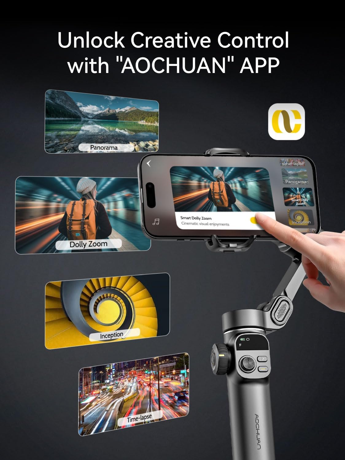 Aochuan Stabilizzatore Cardanico 3 Assi per iPhone - immagine 8