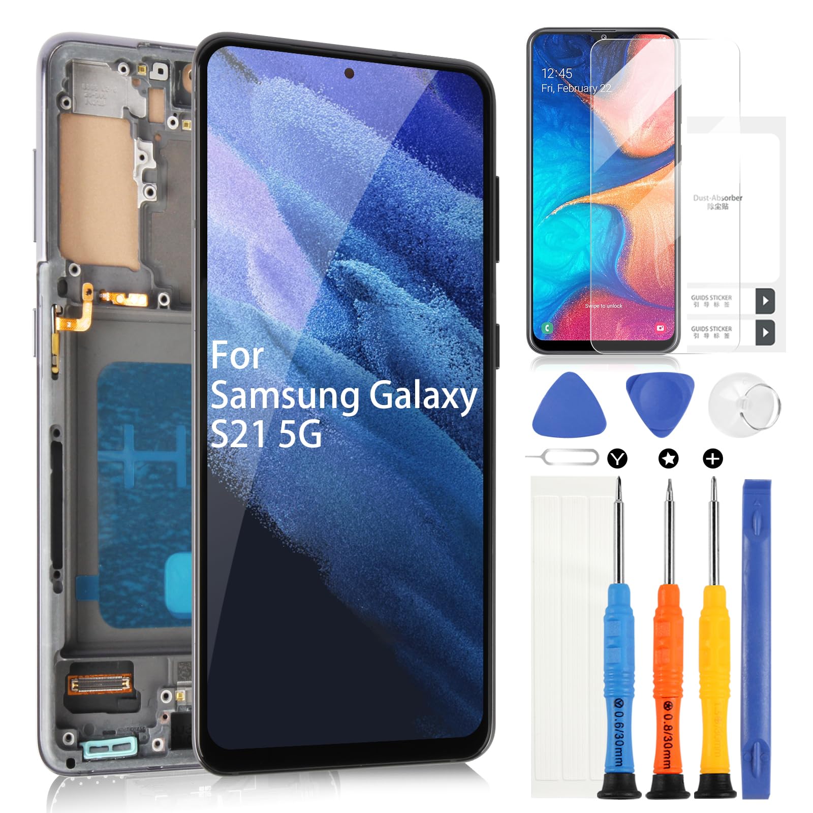 Display LCD per Samsung Galaxy S21 5G, Nero con Cornice