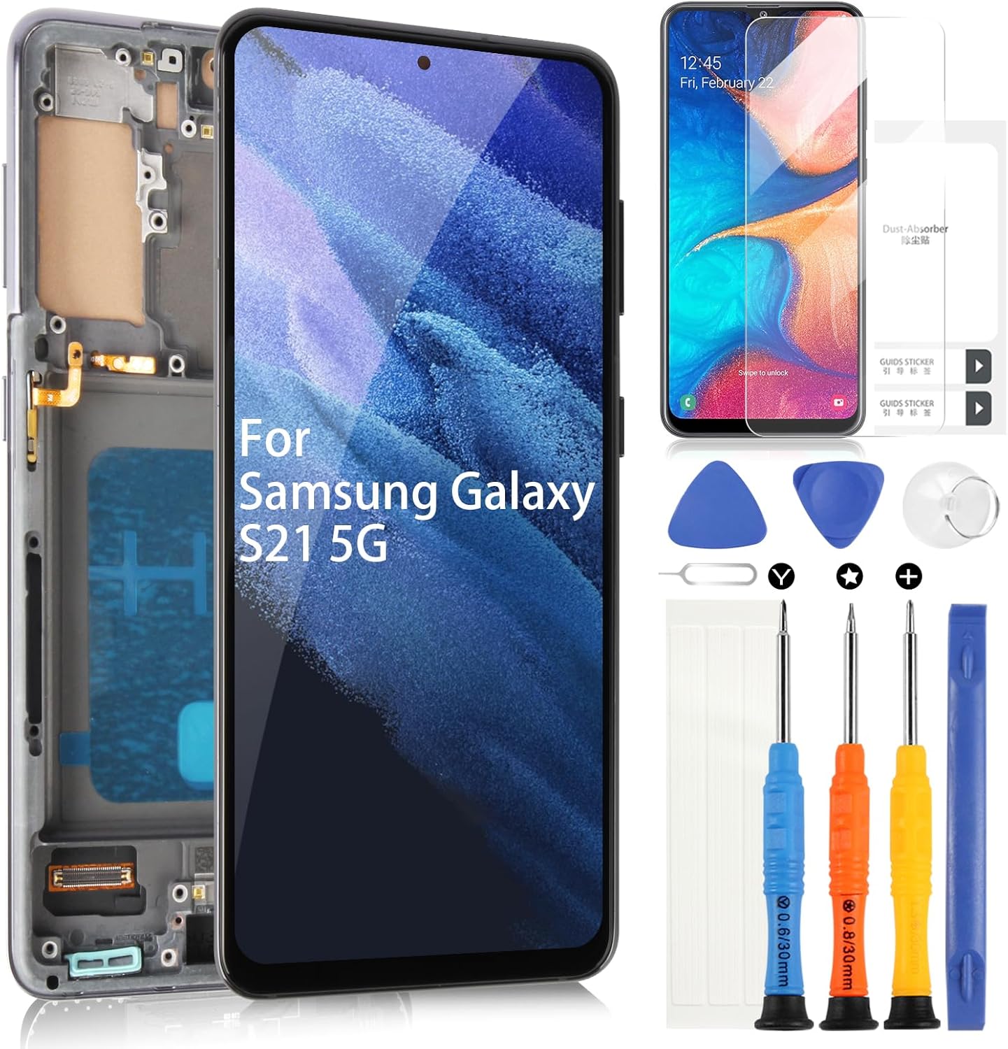 Display LCD per Samsung Galaxy S21 5G, Nero con Cornice - immagine 1