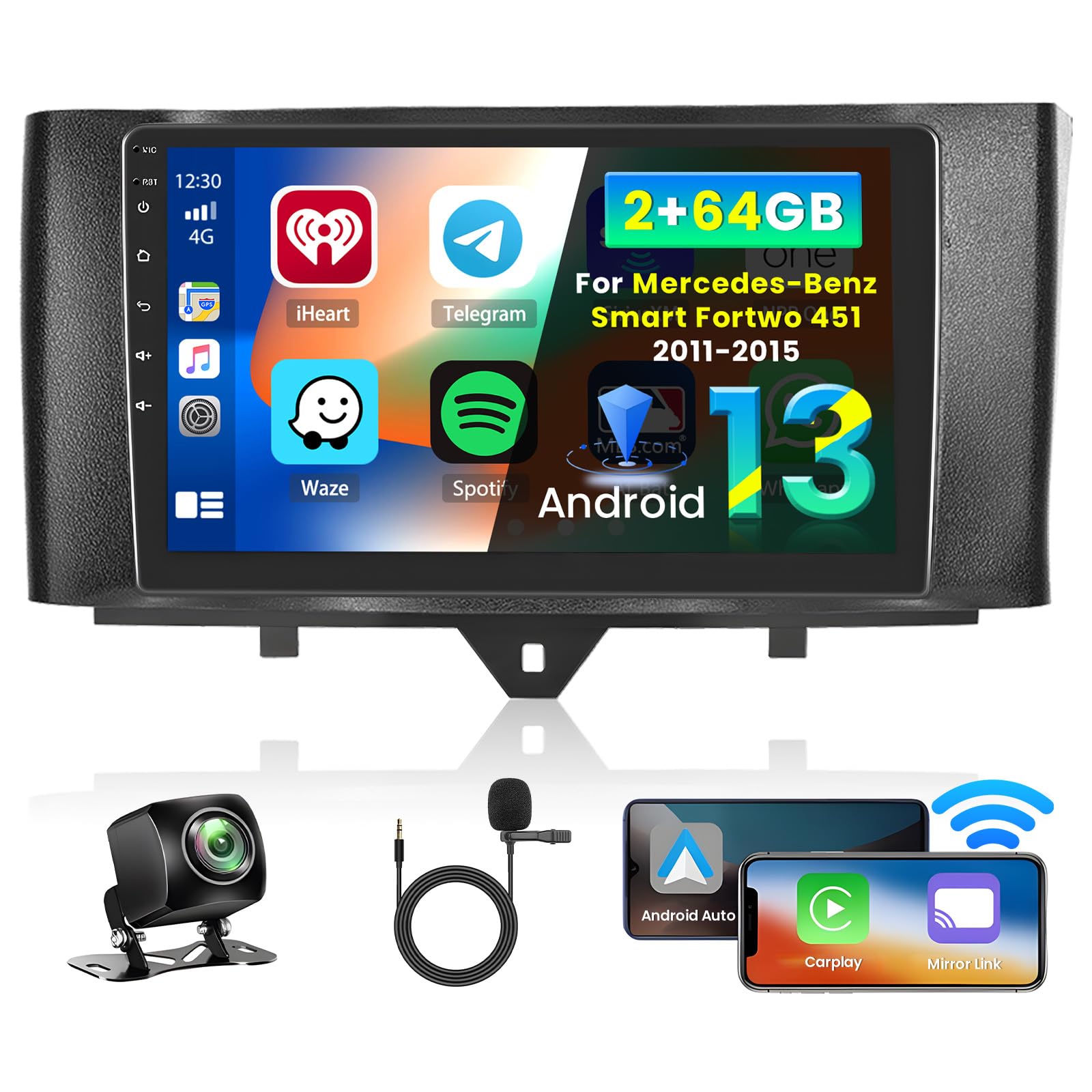 Autoradio Android 13 per Mercedes-Benz Smart Fortwo 2011-2015