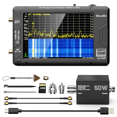 SEESII TinySA Ultra+ ZS406 - Analizzatore di Spettro 100kHz-5.4G