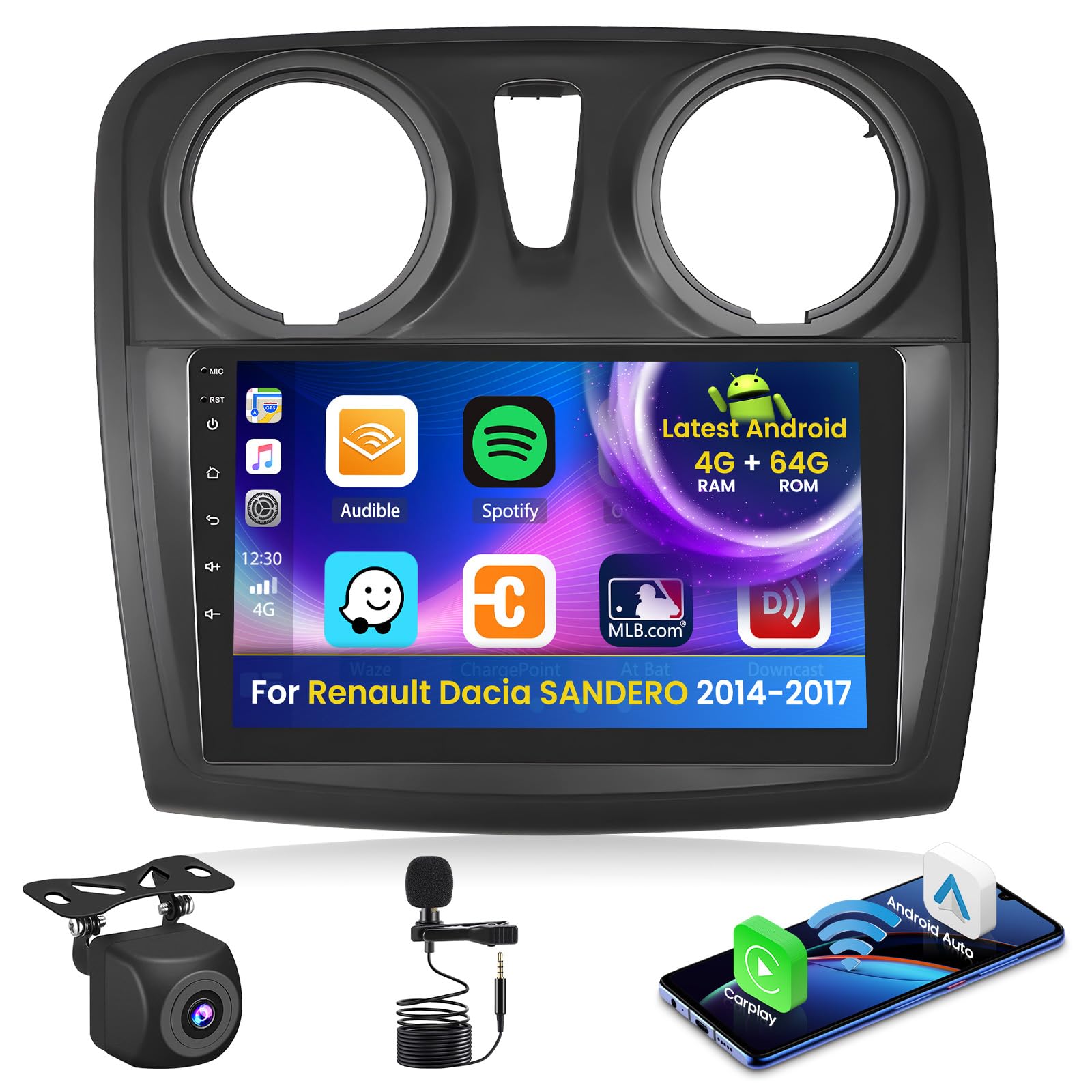 Inefala Autoradio Android per Renault Dacia SANDERO (2014-2017)