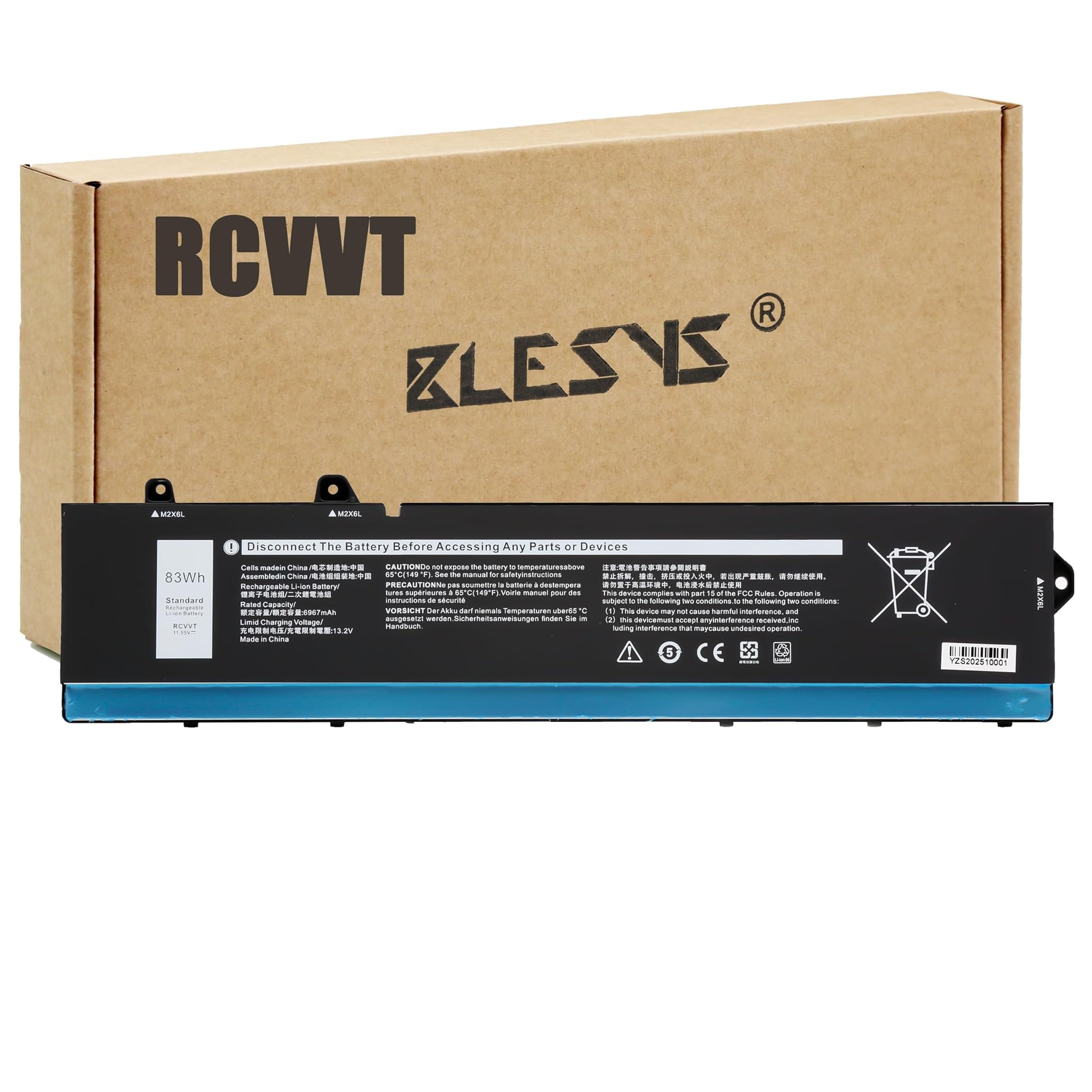 BLESYS RCVVT Batteria per Dell-Precision Laptop 11,55V 83Wh