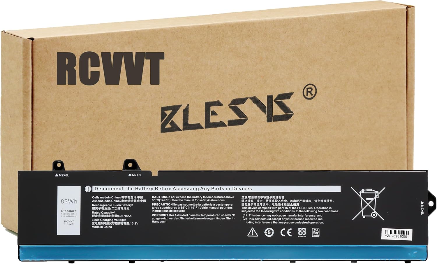 BLESYS RCVVT Batteria per Dell-Precision Laptop 11,55V 83Wh - immagine 1