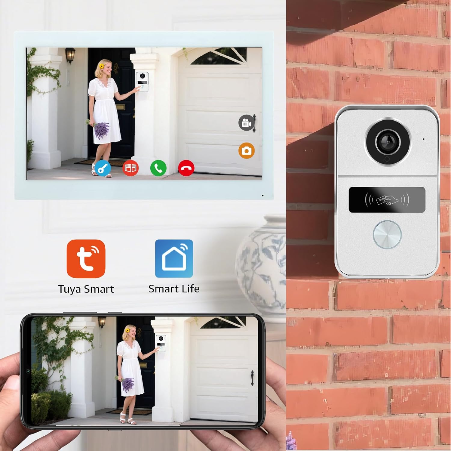 Honmidatek Videocitofono Smart 2 Fili 10.1 inch - immagine 3