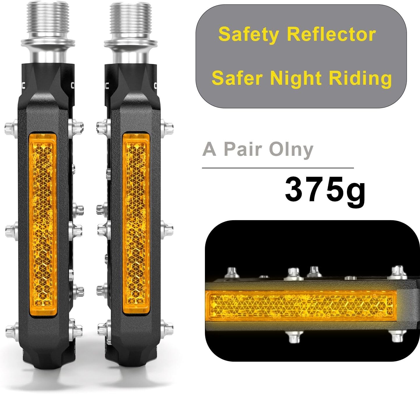 Gewage Pedali Bici in Alluminio CNC Antiscivolo - immagine 2