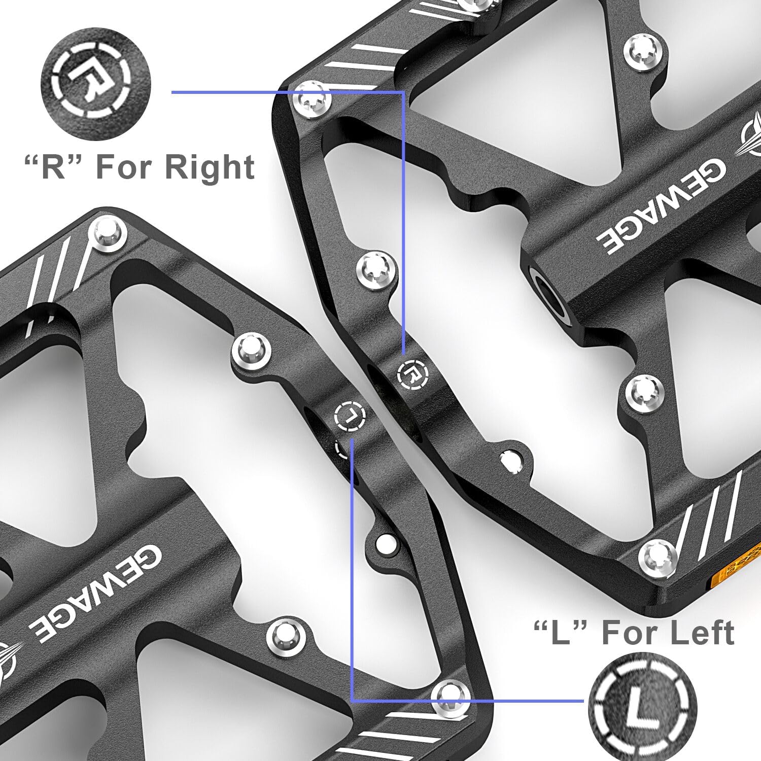 Gewage Pedali Bici in Alluminio CNC Antiscivolo - immagine 3