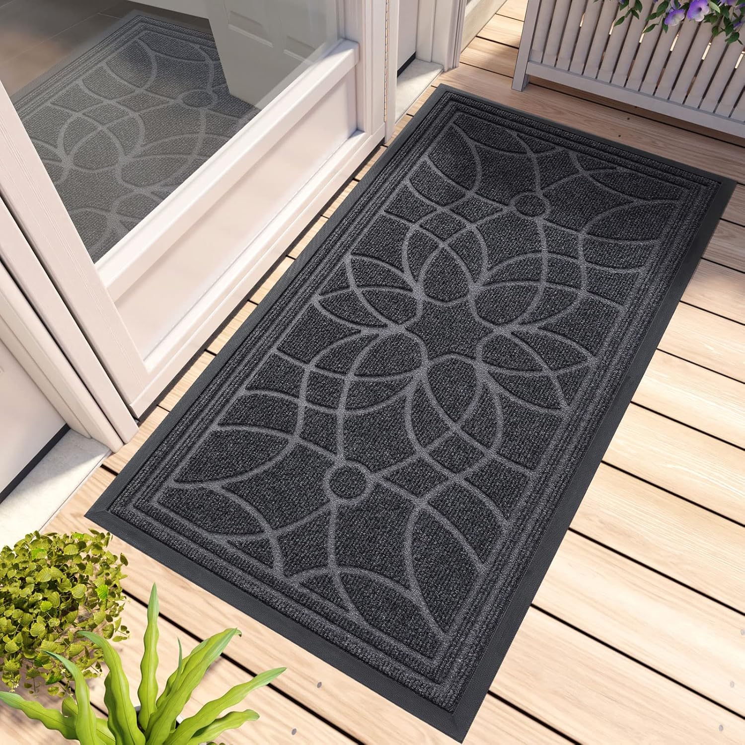 Dexi Zerbino Ingresso Esterno 60x120cm, Grigio Nero