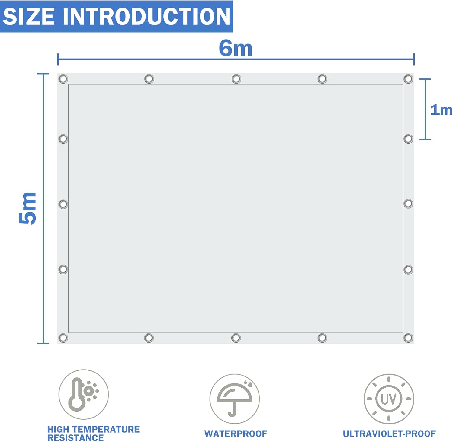 Telo Impermeabile Esterno in Polietilene 5x6m - immagine 2