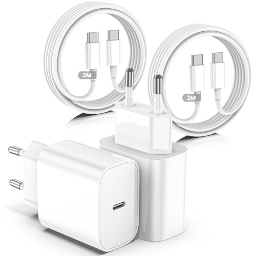 Caricabatterie Rapido 20W con Cavo USB-C 2m (2 pezzi)