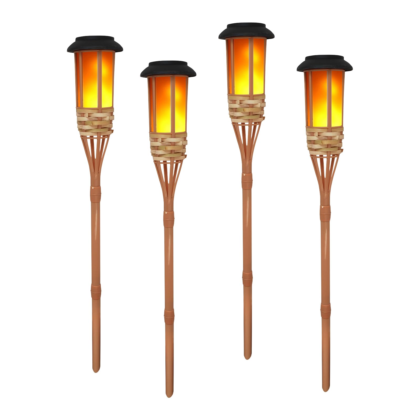 4 Lampade Solari Esterno con Fiamma Tremolante