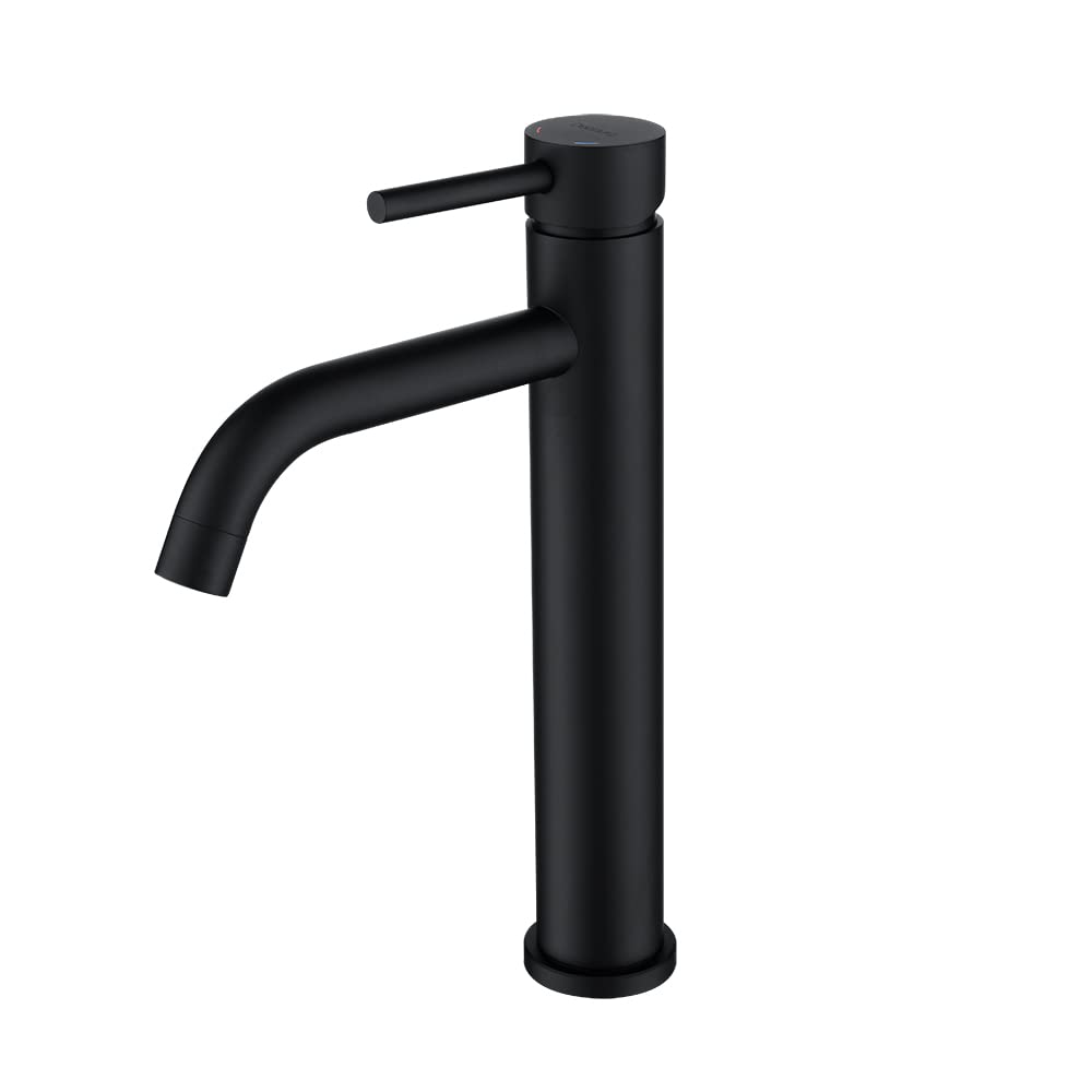 Decaura Rubinetto Bagno Lavabo Alto Monocomando, Nero