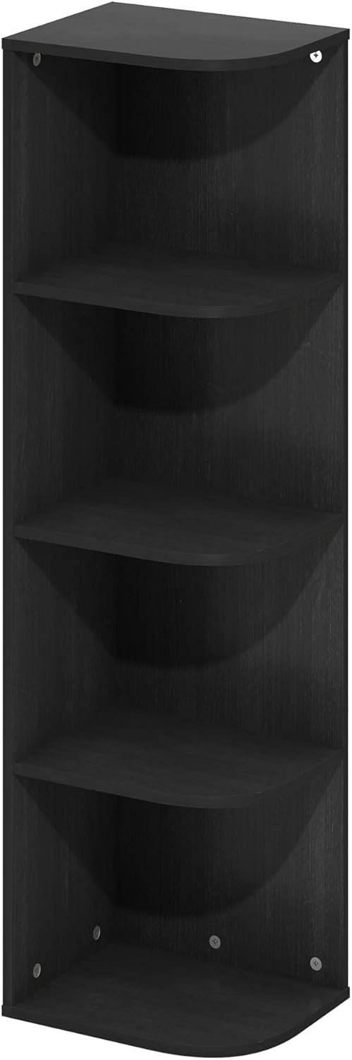 Furinno Pasir - Libreria a 4 ripiani ad angolo, colore: Blackwood
