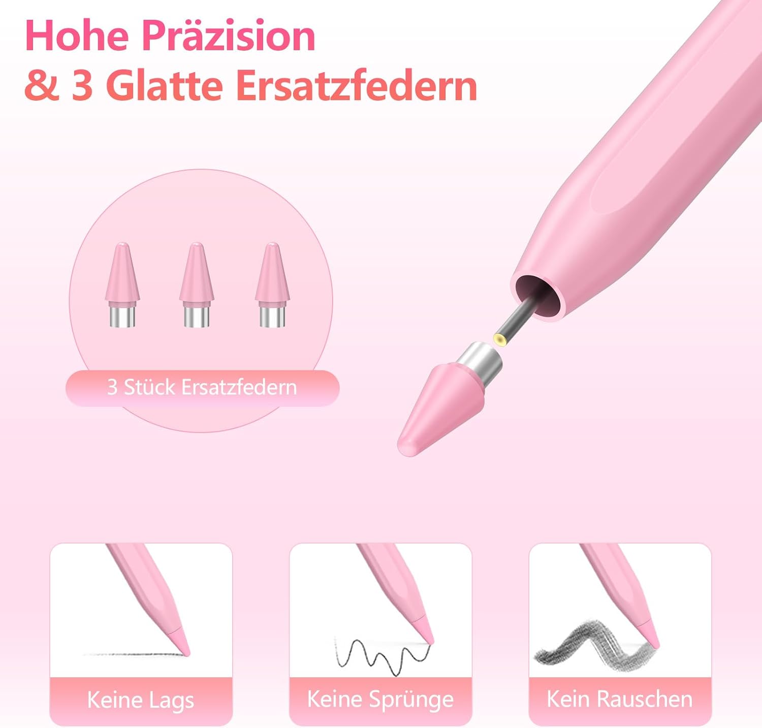 Penna per Tablet Android Universale, Rosa - immagine 6