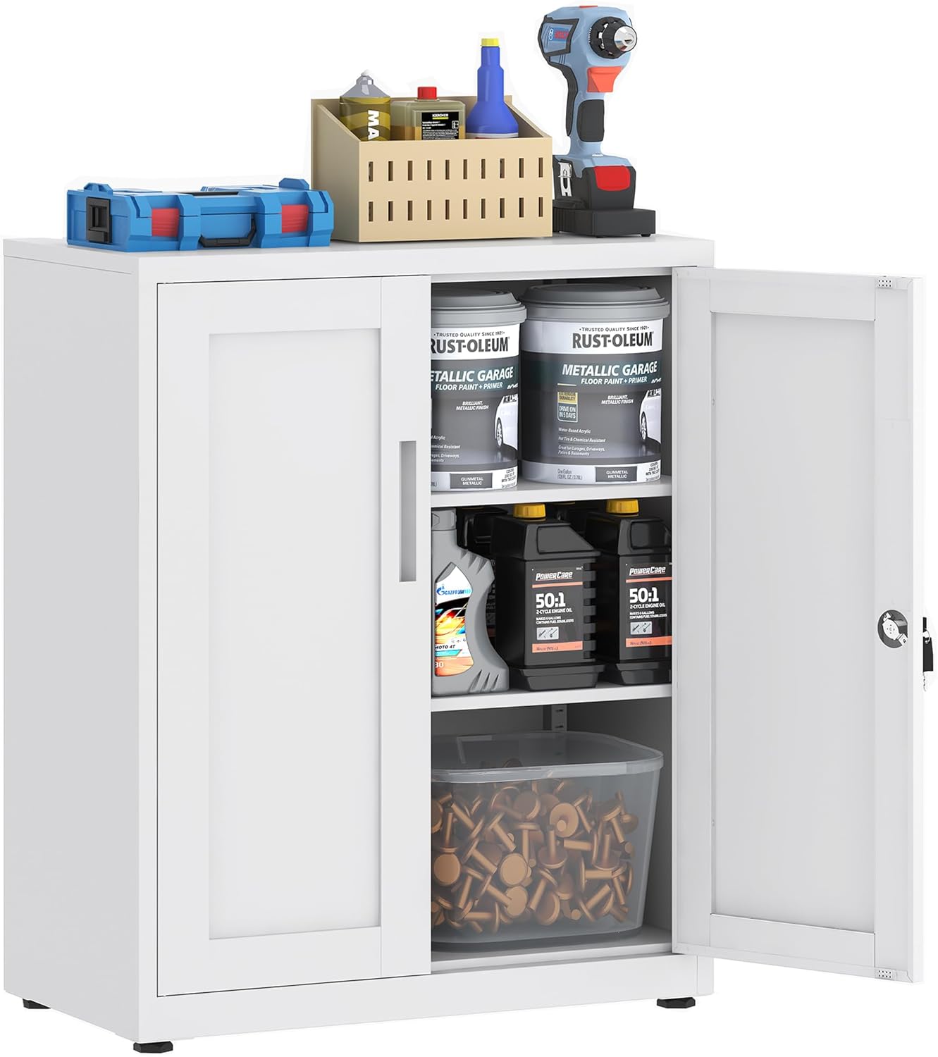 Homsteel Armadietto in Metallo con Chiusura a Chiave