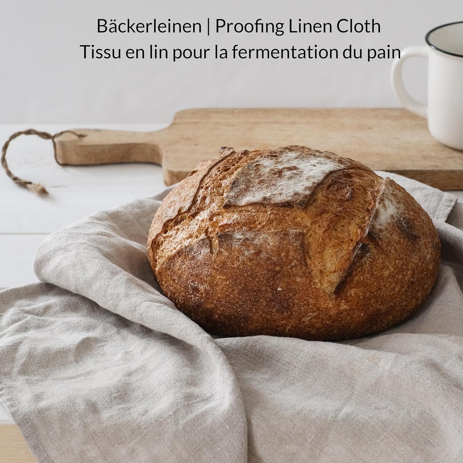 6 Strofinacci di Lino Misto, Bianco Beige Naturale - immagine 4