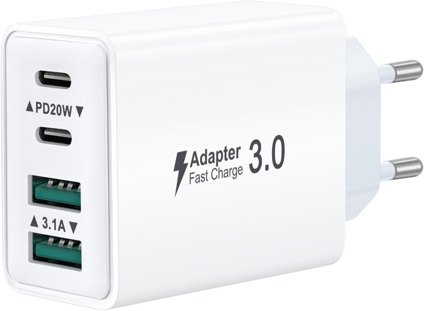 Caricatore USB-C 40W 4 Porte con Ricarica Rapida - immagine 1